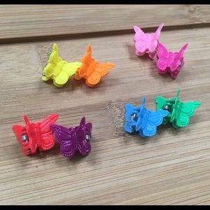 Ten (10) Multi color Delicate Flower Hair Clips